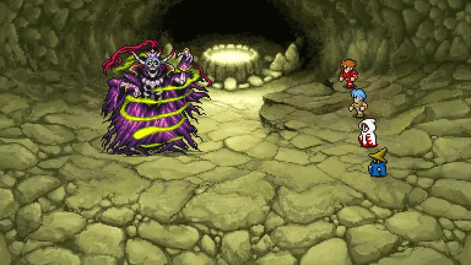 The Warriors of Light battle Lich on B5 of the Cavern of Earth