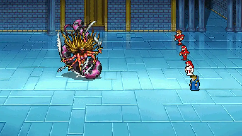 The Warriors of Light battle Marilith (Past) on B2 of the Chaos Shrine