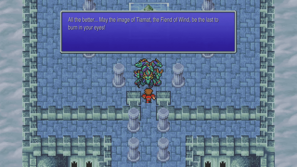 The fearsome Tiamat guards the Wind Crystal in the Flying Fortress