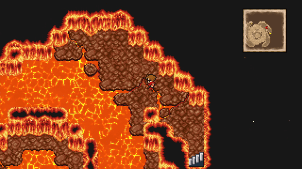 Inside Mt. Gulg with lava floors