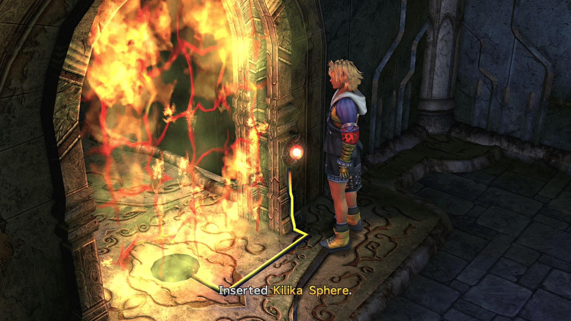 Dissolving the door with the Kilika Sphere