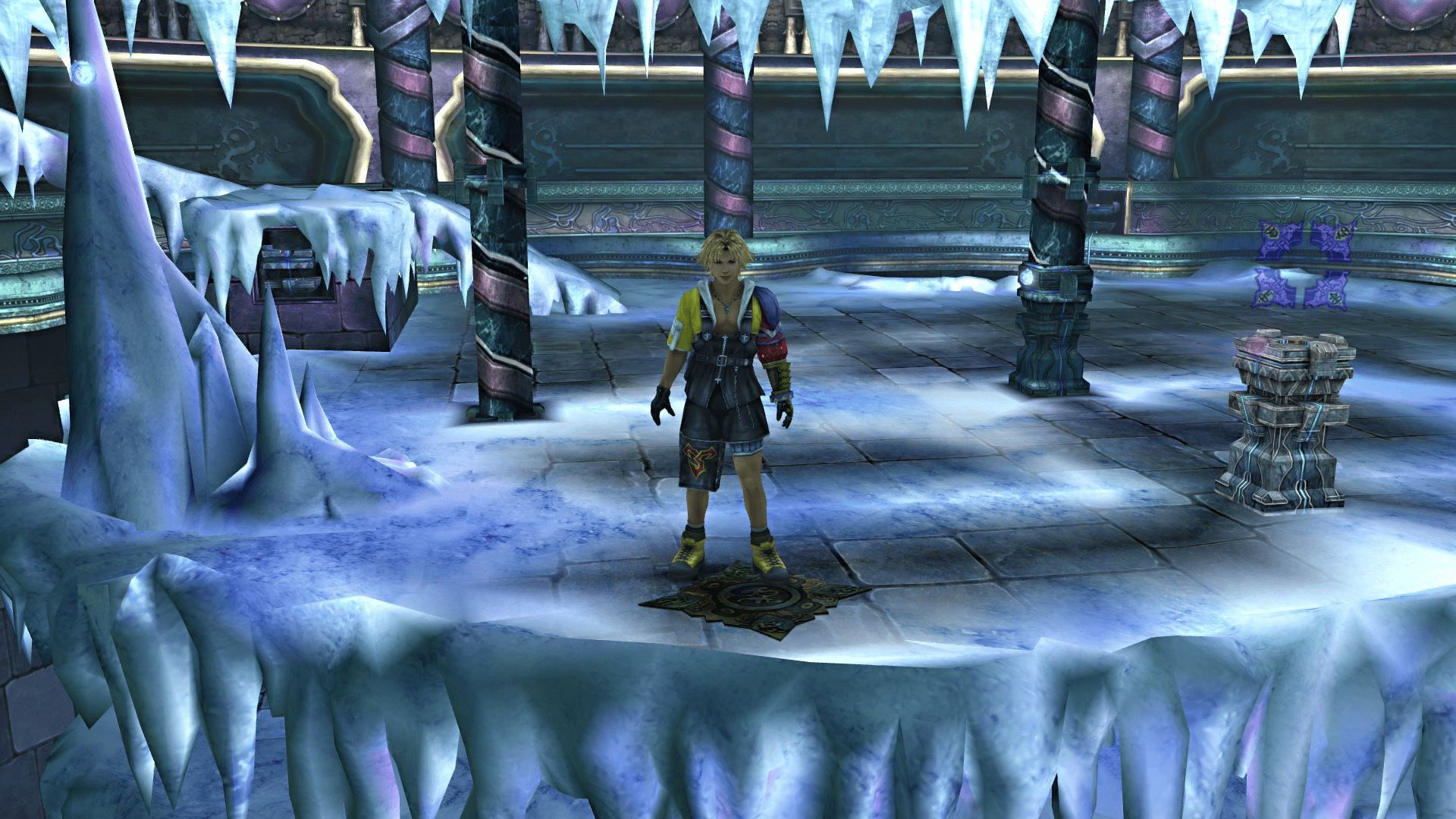 Stepping on the glyph to reposition the pedestal