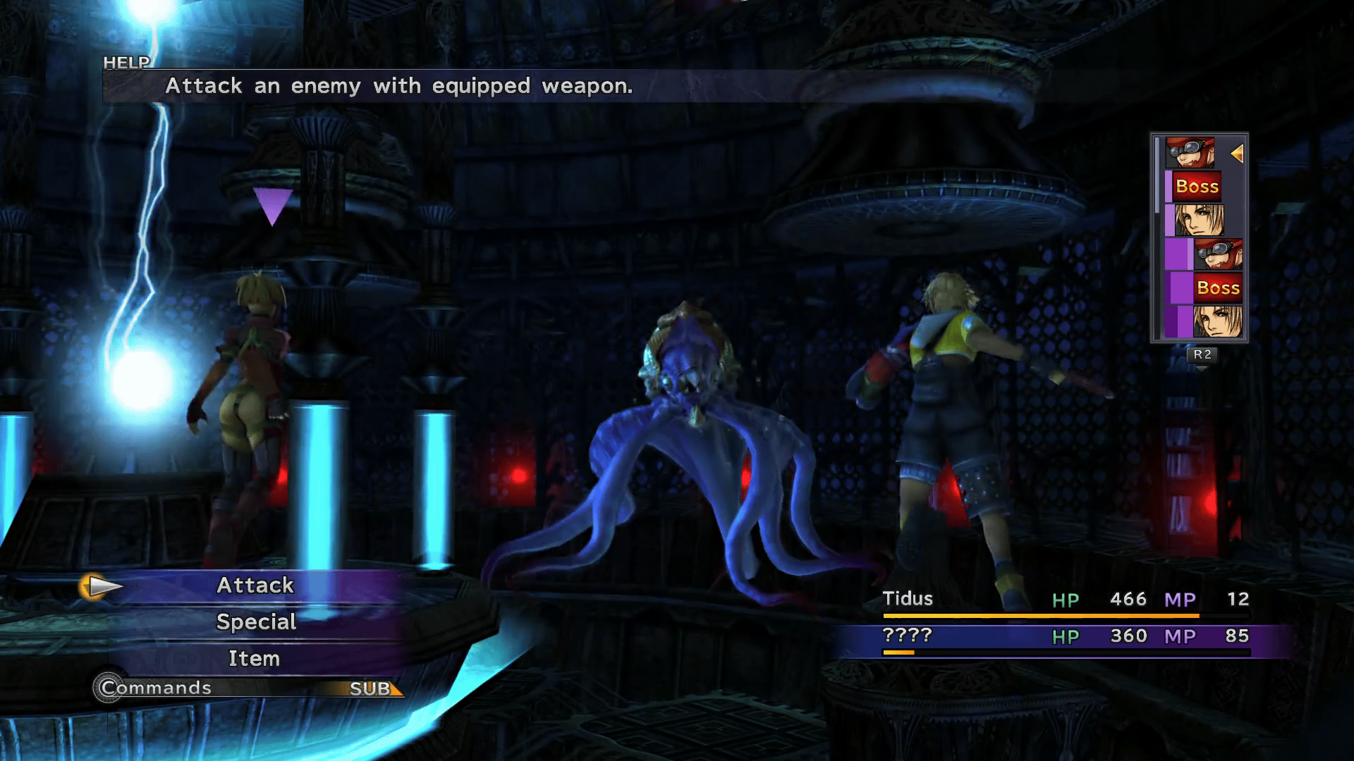 Tros boss battle underwater