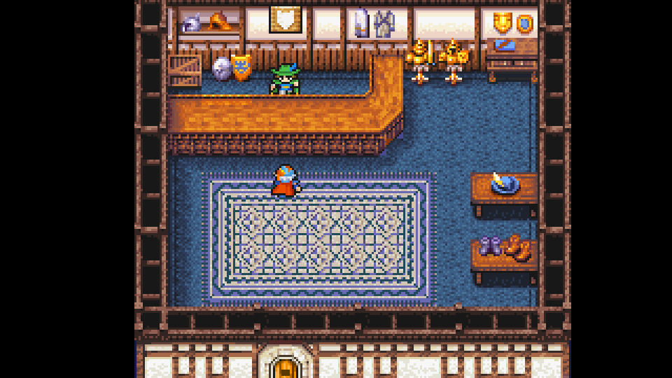 Armor shop interior in Final Fantasy 2 Pixel Remaster