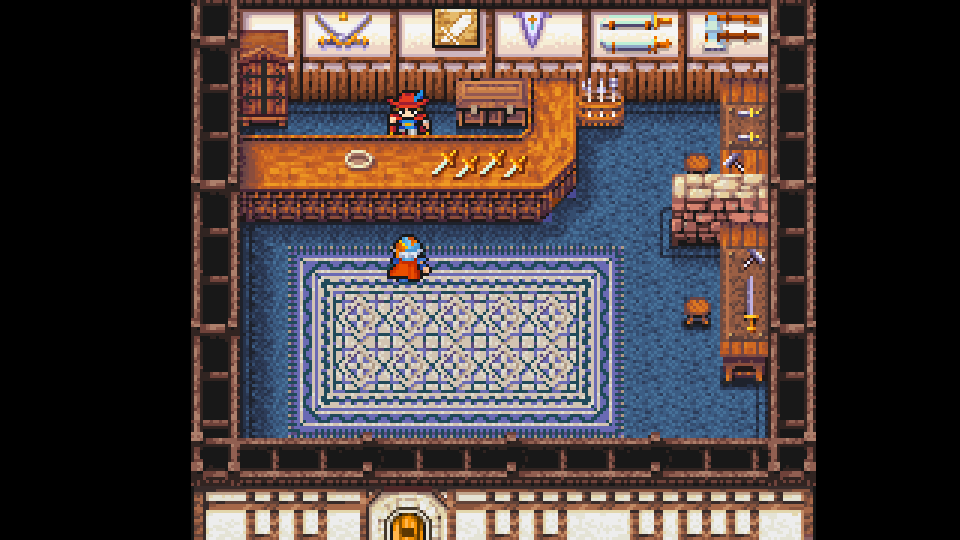 Weapon shop interior in Final Fantasy 2 Pixel Remaster