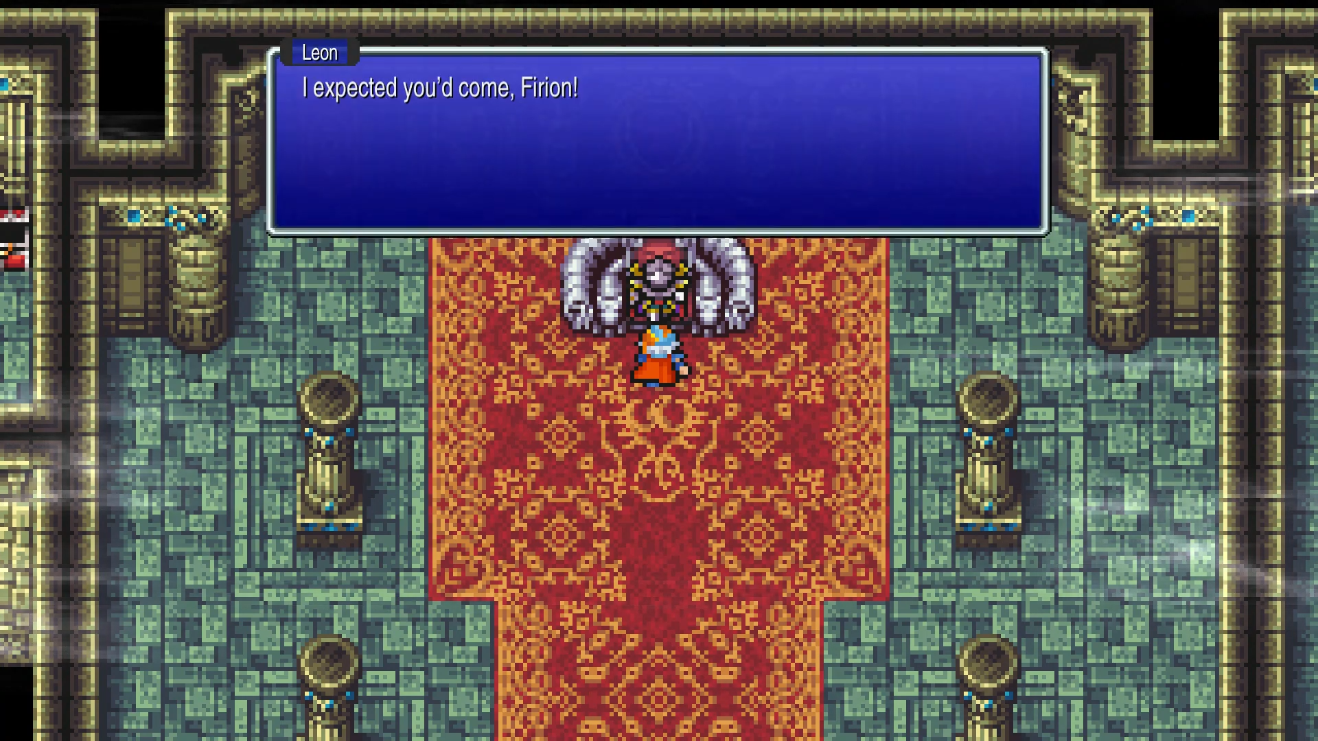 Confronting Leon in the throne room