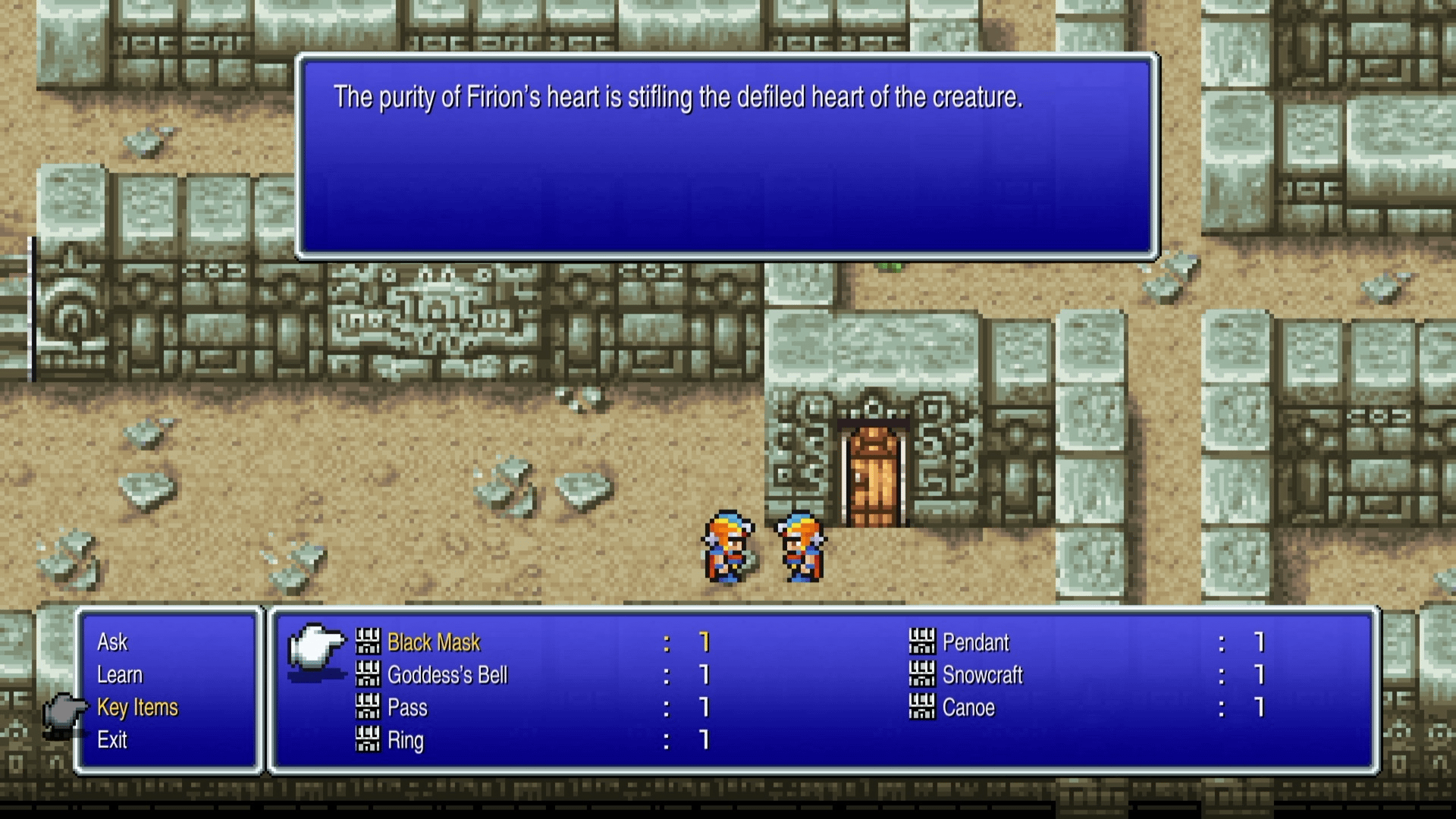 The doppelganger blocking the path in Cave of Mysidia