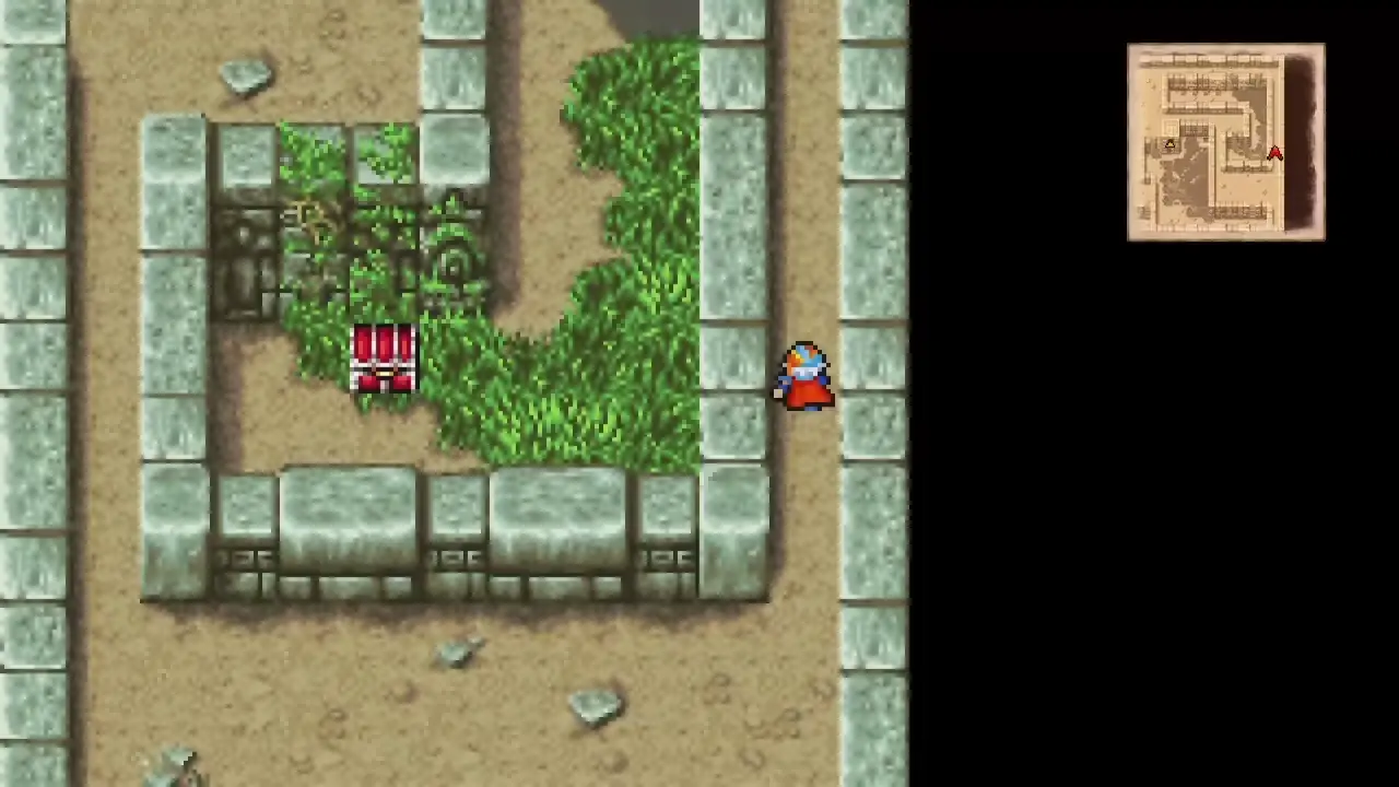 B5 hidden wall to Mini Tome (just before the grass ends)