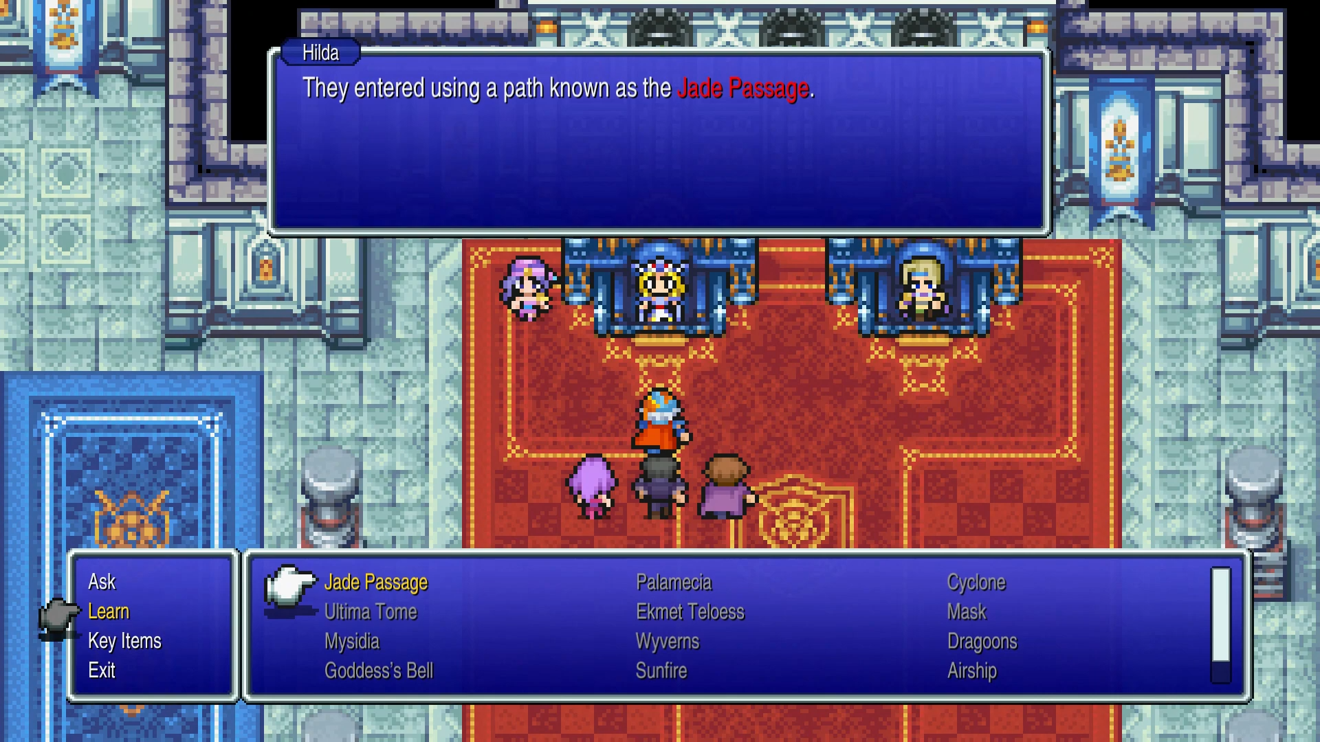 Learning the Jade Passage keyword from Hilda