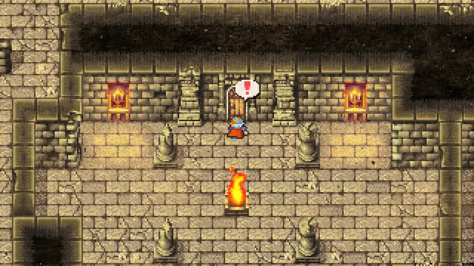 Using the Goddess's Bell on the locked door behind the flame