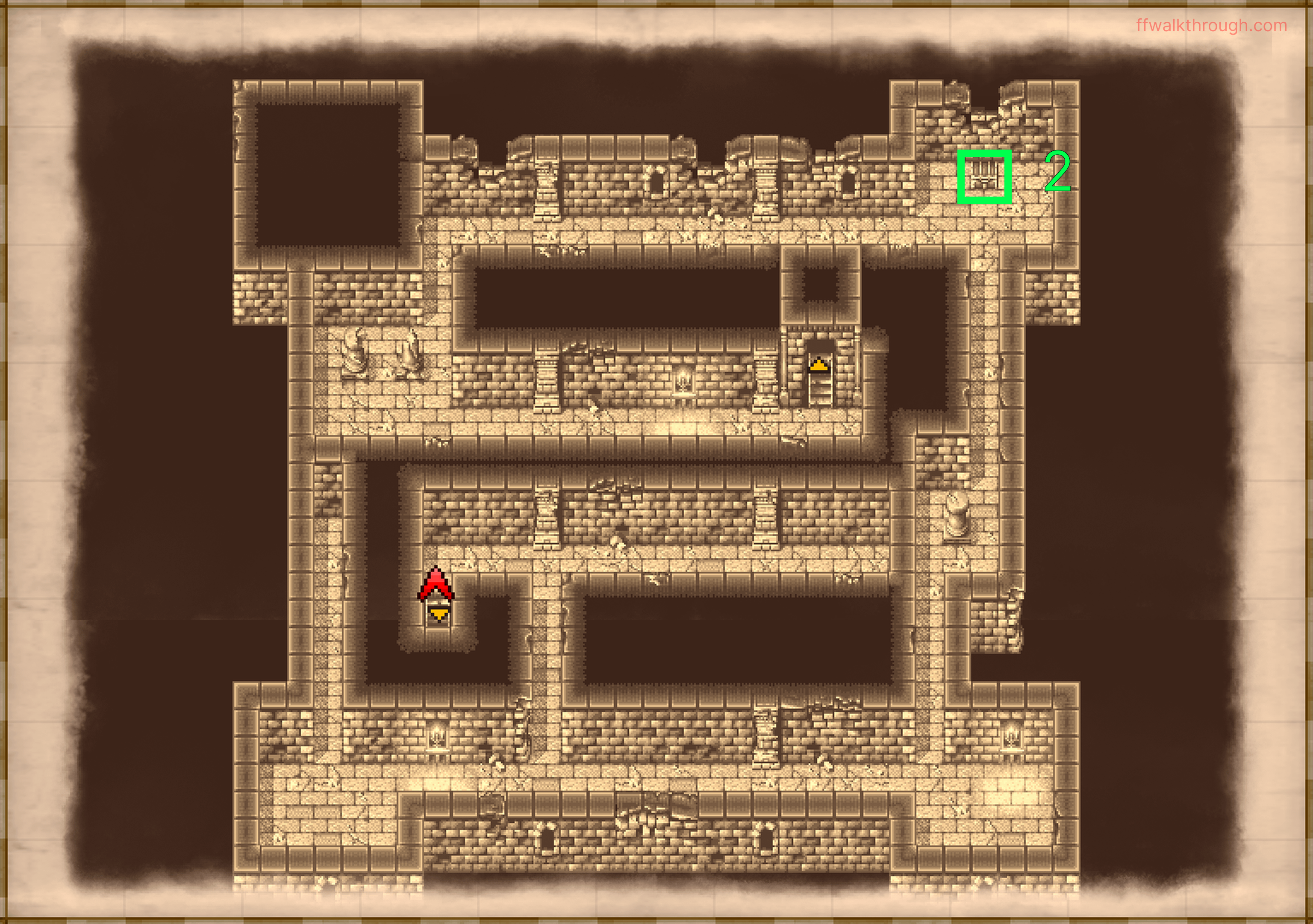 Kashuan Keep 2F map with chest locations