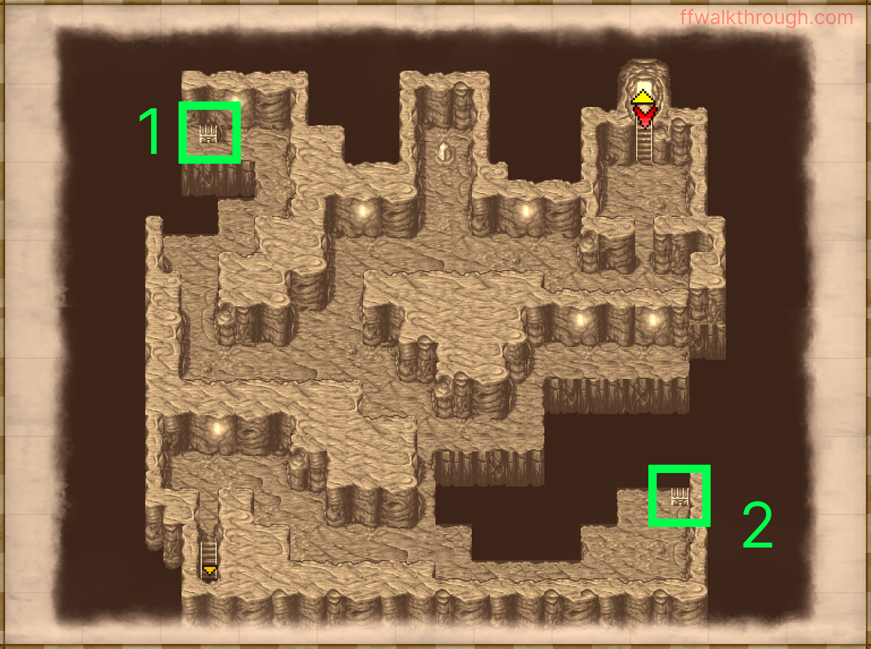 Semitt Falls B1 map with chest locations