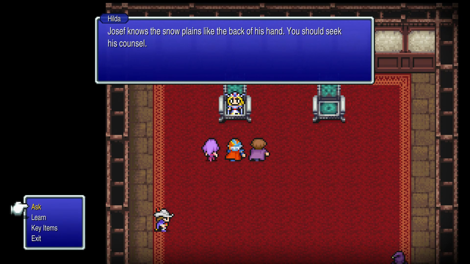 Hilda directing you to find Josef in Salamand