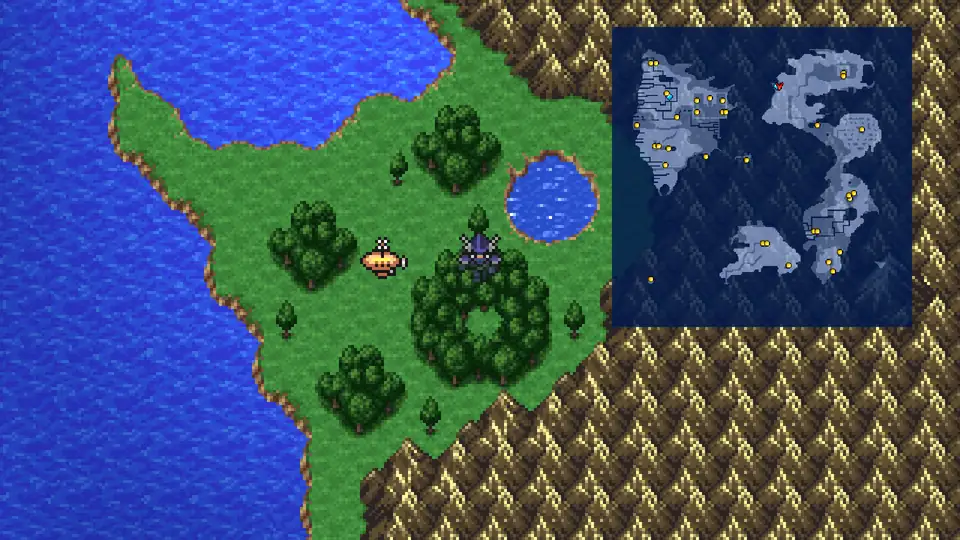 Chocobo Woods northwest of where Xande's statues once stood