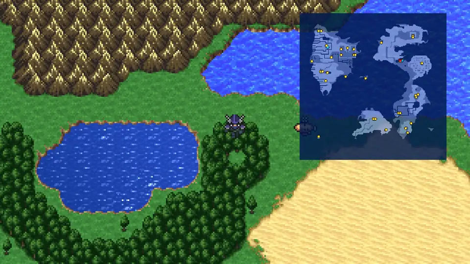 Chocobo Woods west of the Cave of Shadows