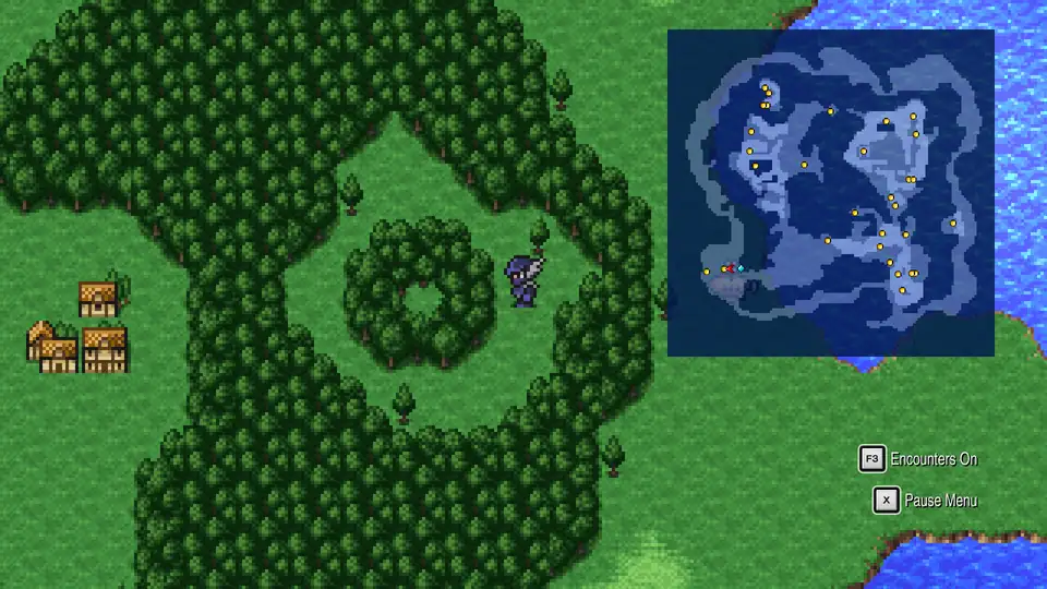 Chocobo Woods east of the Village of the Ancients on the Floating Continent