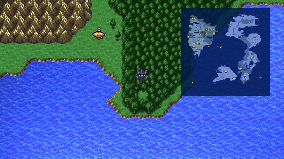 Chocobo Woods on a peninsula south of the Saronia gates