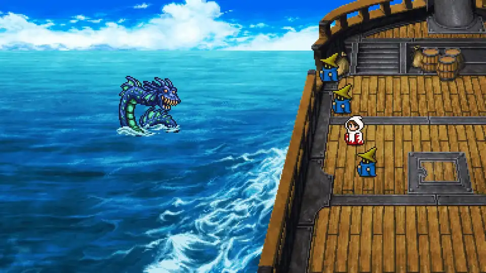 The Nepto Dragon ambushing the party's ship outside Vikings' Cove