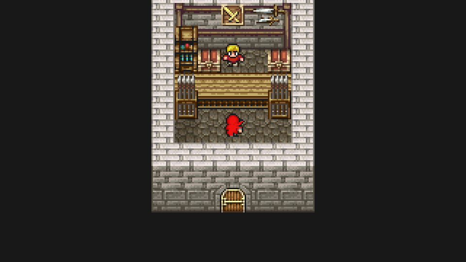 Weapon shop interior in Final Fantasy 3 Pixel Remaster