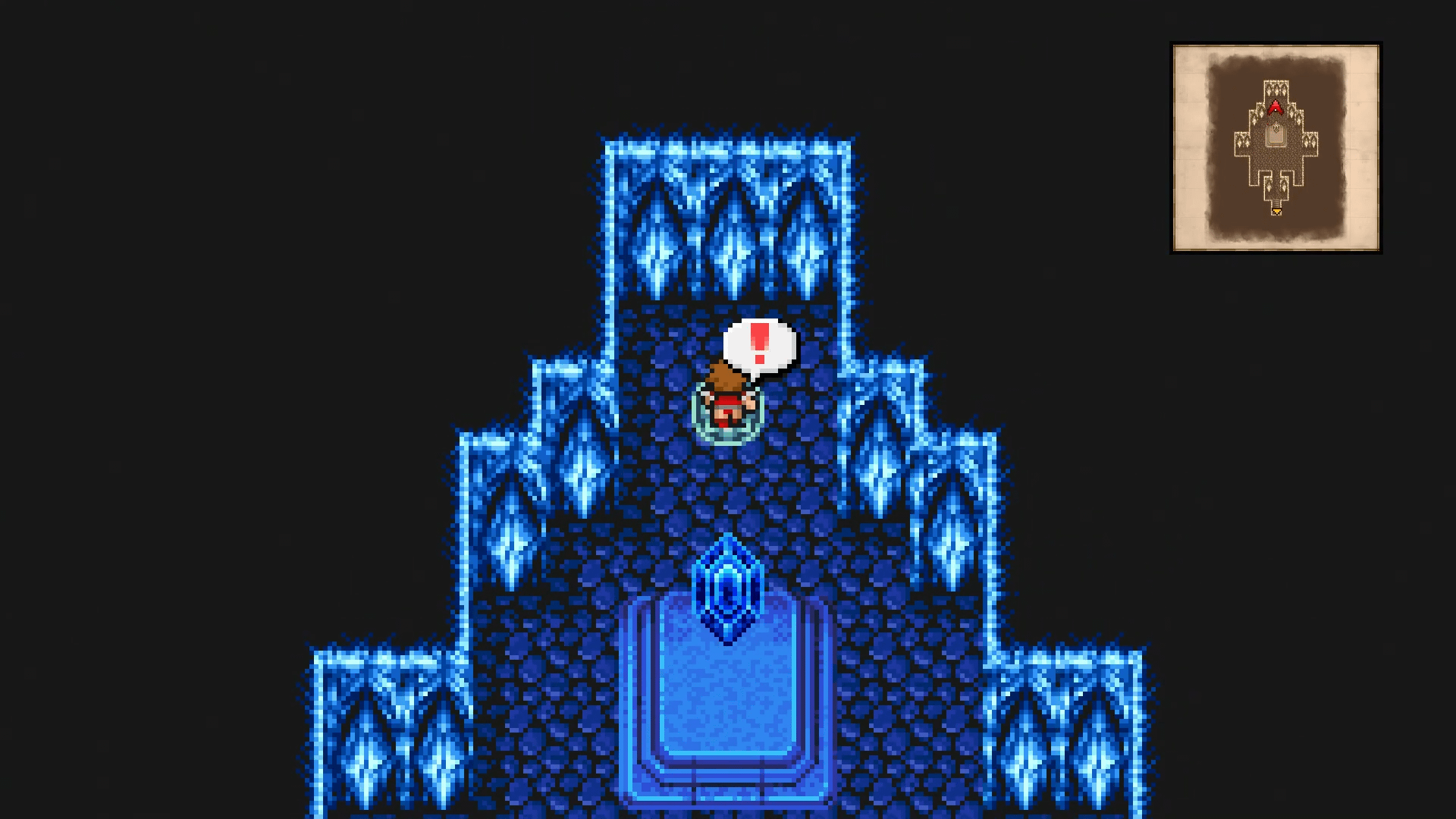 Teleporter at the north end of the Wind Crystal room in Altar Cave