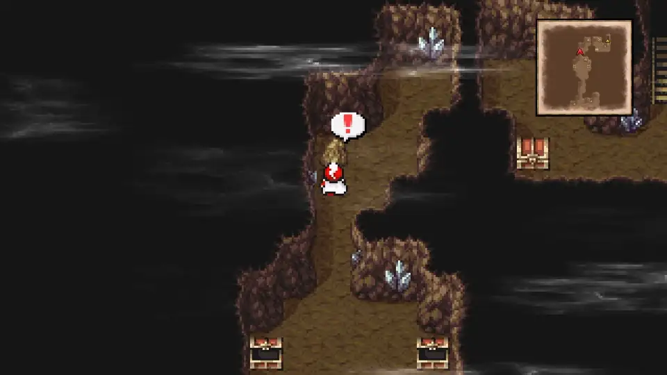Interacting with the boulder on B3 to open a hidden path