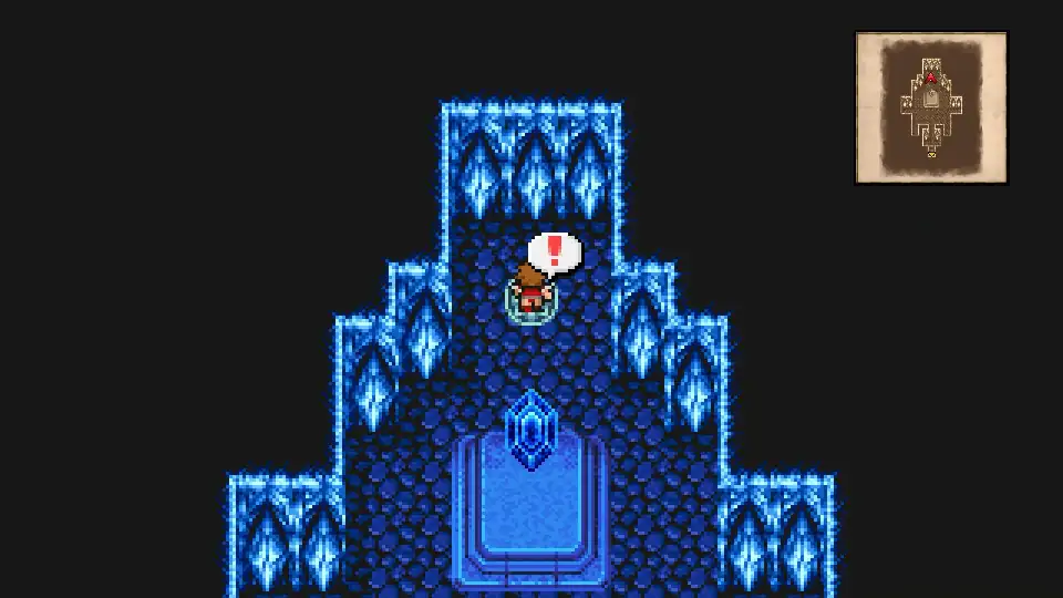 Teleporter at the north end of the Wind Crystal room