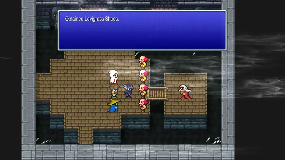 Receiving the Levigrass Shoes key item at the end of the Sewers