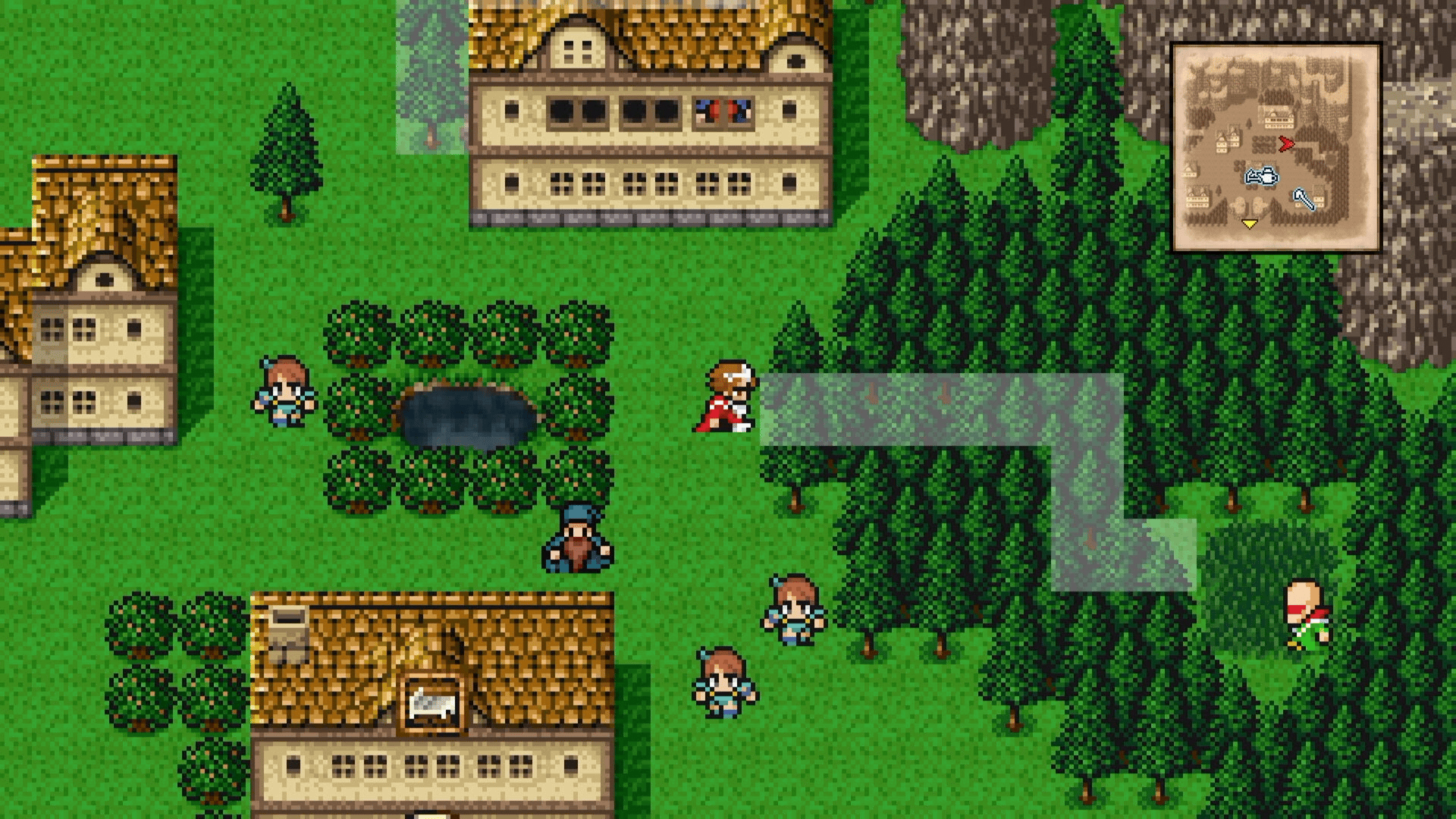 Hidden path through the tree by the pond leading to the Phoenix Down in Replito