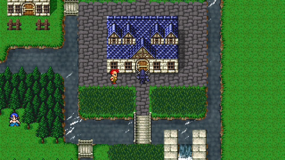 The blue-roof house on the east side of Amur where the old man opens the sewer entrance