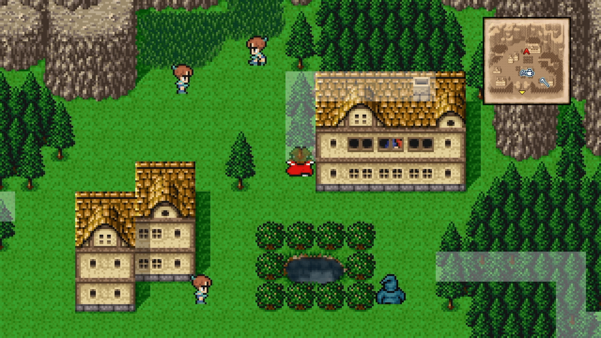 Hidden passage through the tree on the east side of the northernmost house in Replito