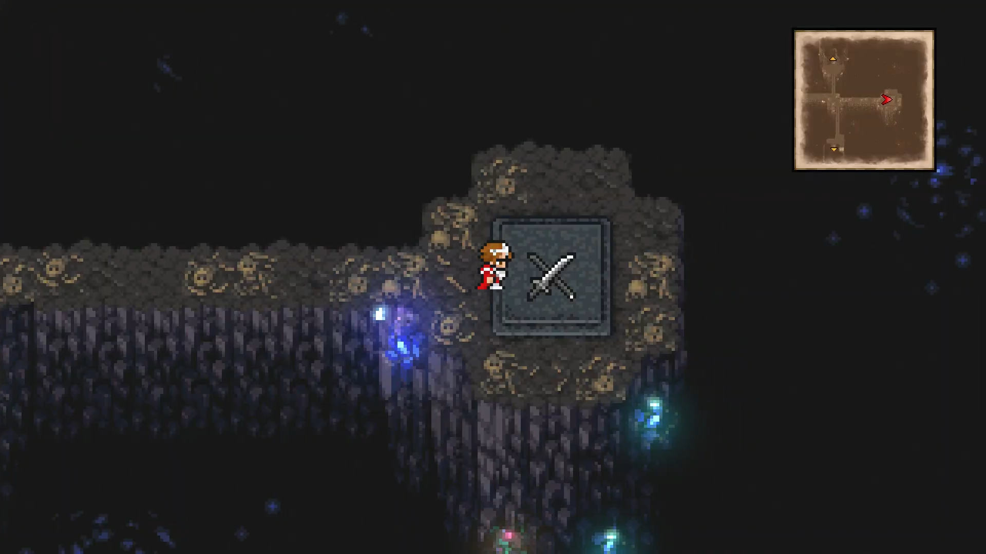 The Masamune katana on its altar in Eureka B5, guarded by Kunoichi