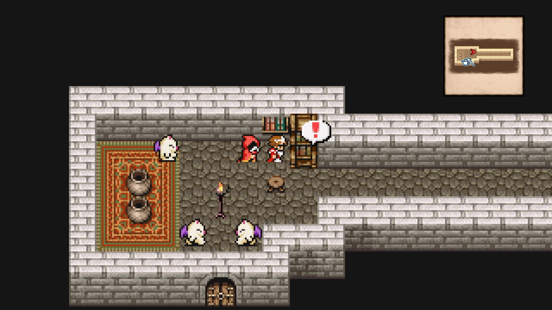 Hidden Hi-Potion in the bookshelf on the right side of Doga's Manor 2F secret passage