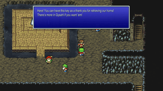 Dwarf in green hat giving you the Magic Key hidden item