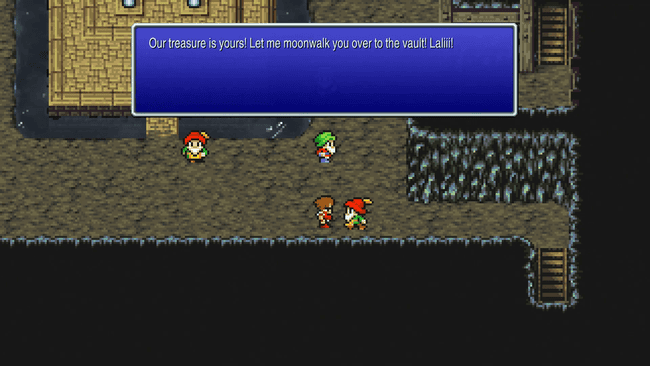 Dwarf leading you to the vault with 16 treasure chests