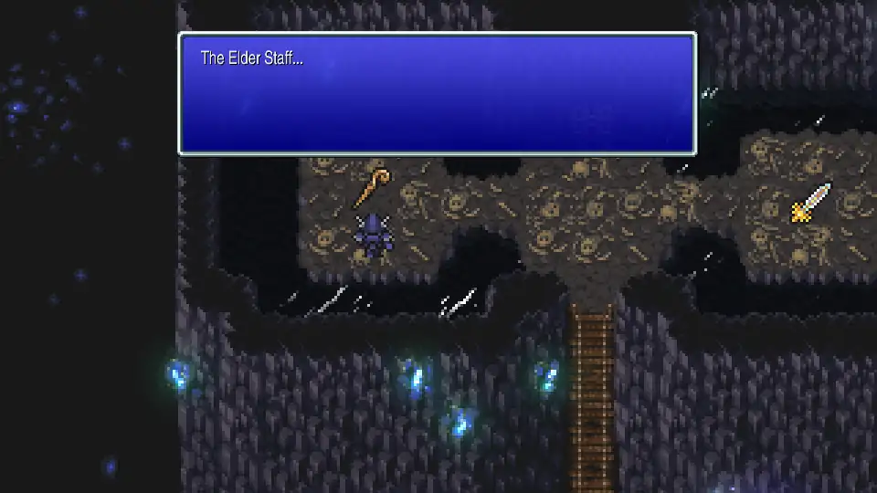 The Elder Staff on its altar in Eureka B7 with Scylla guarding
