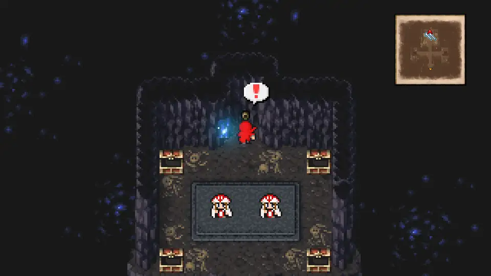 The hidden button on the north wall between the two Sages in Eureka's final room