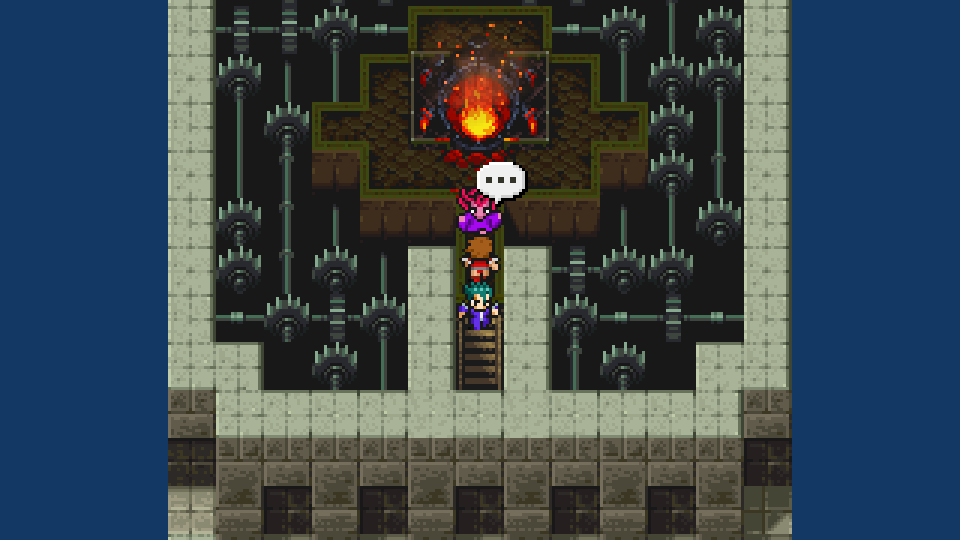 The party approaching Medusa on the top floor of the Tower of Owen