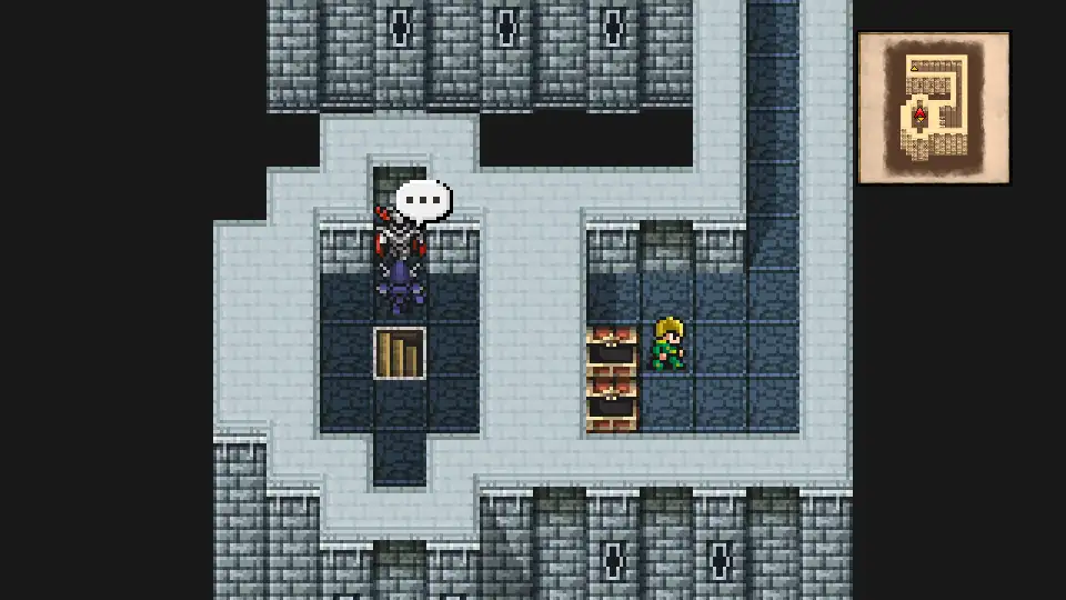 The knight on Castle Saronia B3 just before the Odin fight