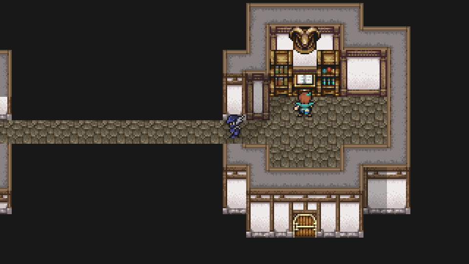 Secret passage entrance in the southeastern SW building.