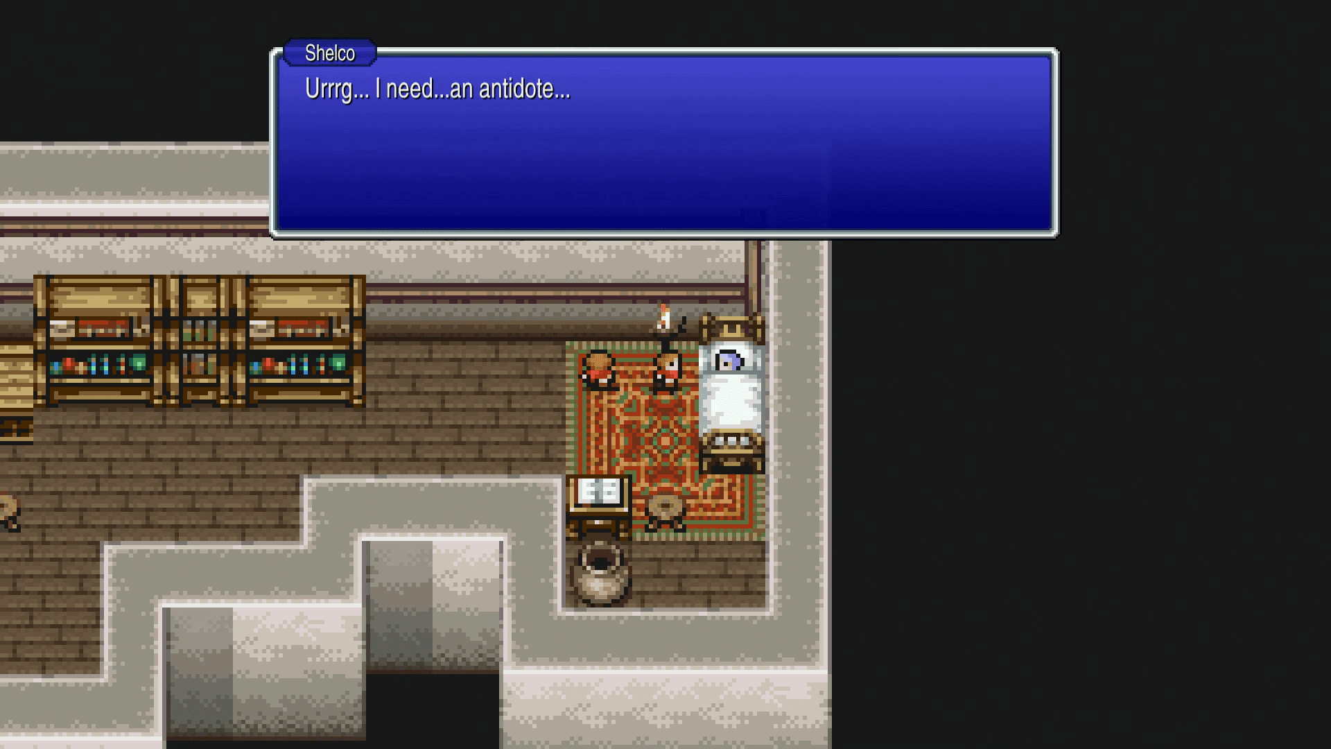 Giving an Antidote to the sick villager in Tozus