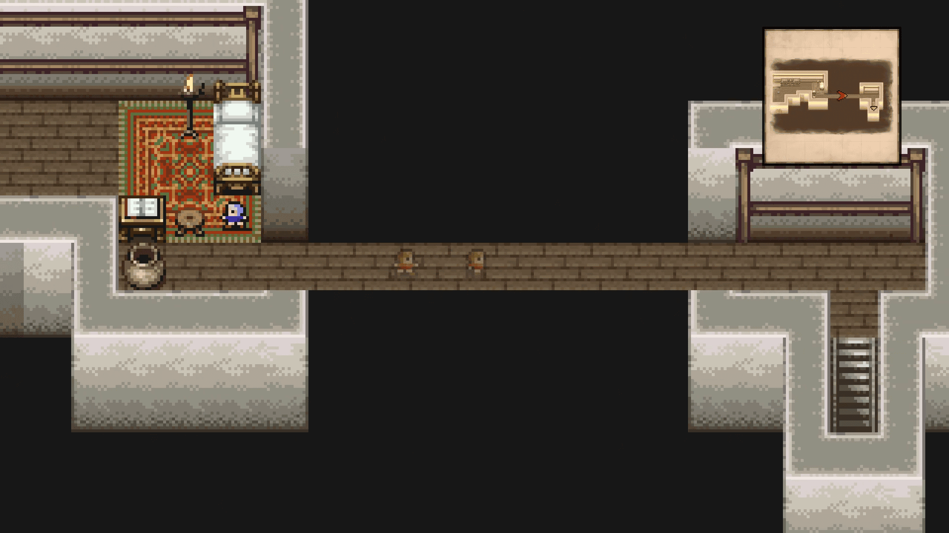 Hidden passage behind the sick villager in Tozus leading to two chests