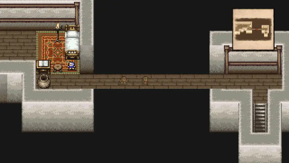 Hidden passage behind the sick villager in Tozus leading to two chests