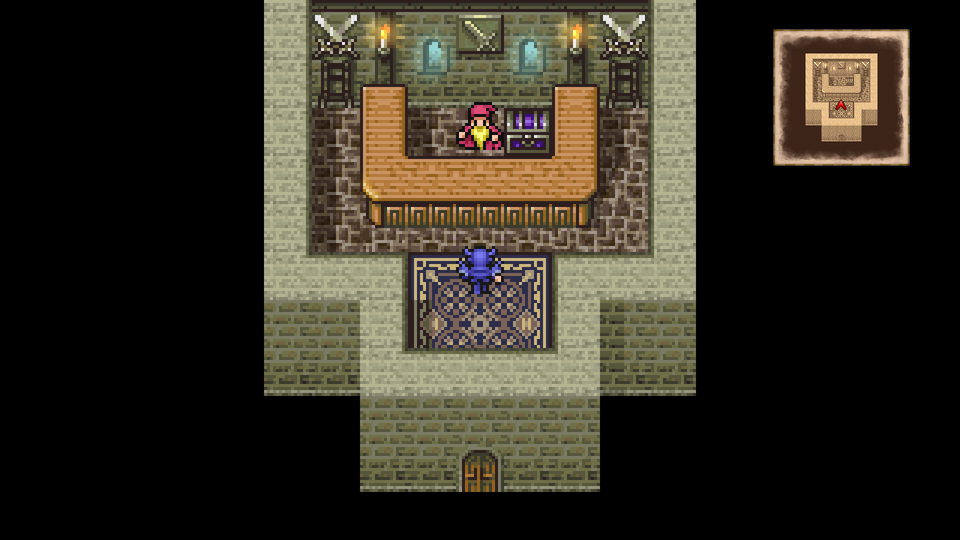Weapon shop interior in Final Fantasy 4 Pixel Remaster
