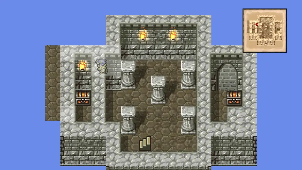 East Tower 1F: push west into the wall to reveal the secret passage.