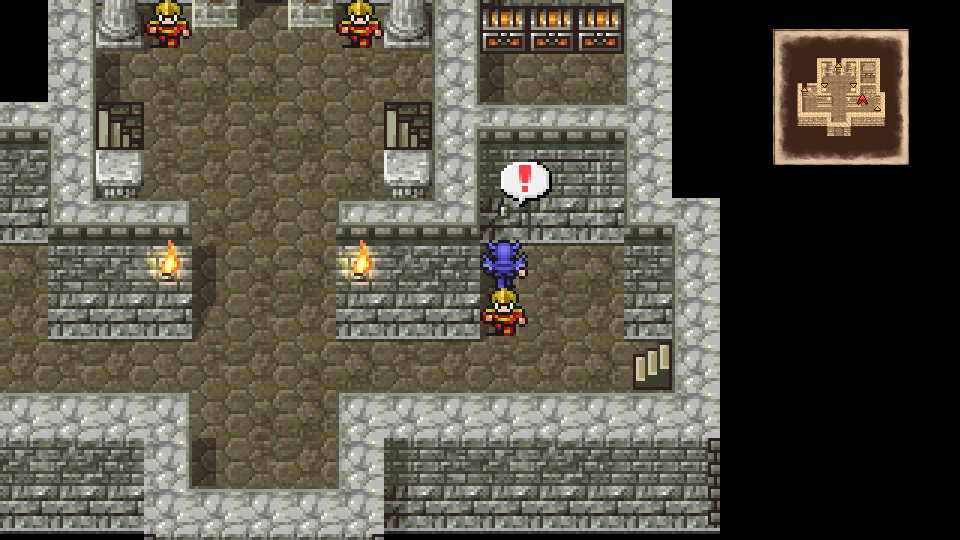 The button behind the guard on Castle Baron 1F that opens the treasury.