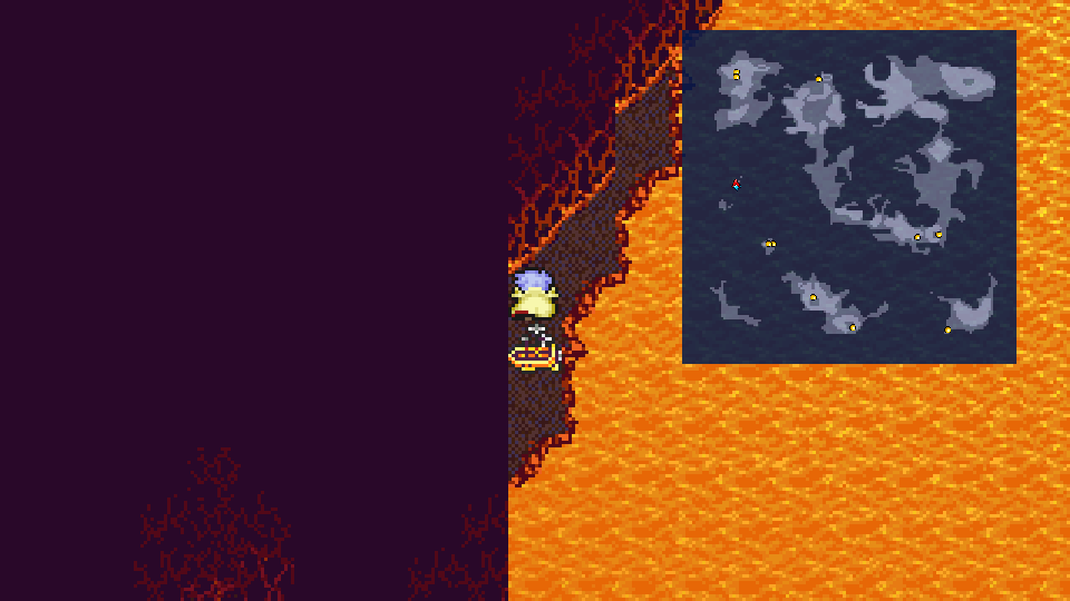 The three-tile peninsula in the Underworld south of Sylvan Cave