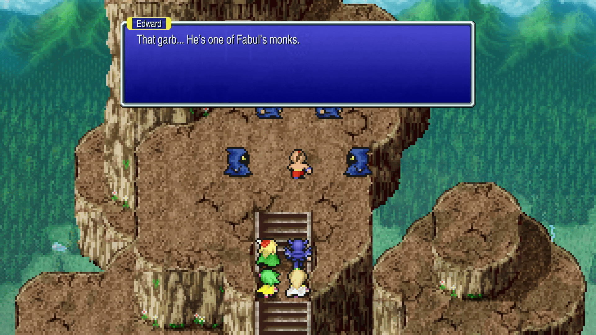 Yang fighting alongside the party before the Mom Bomb boss fight on Mt. Hobs