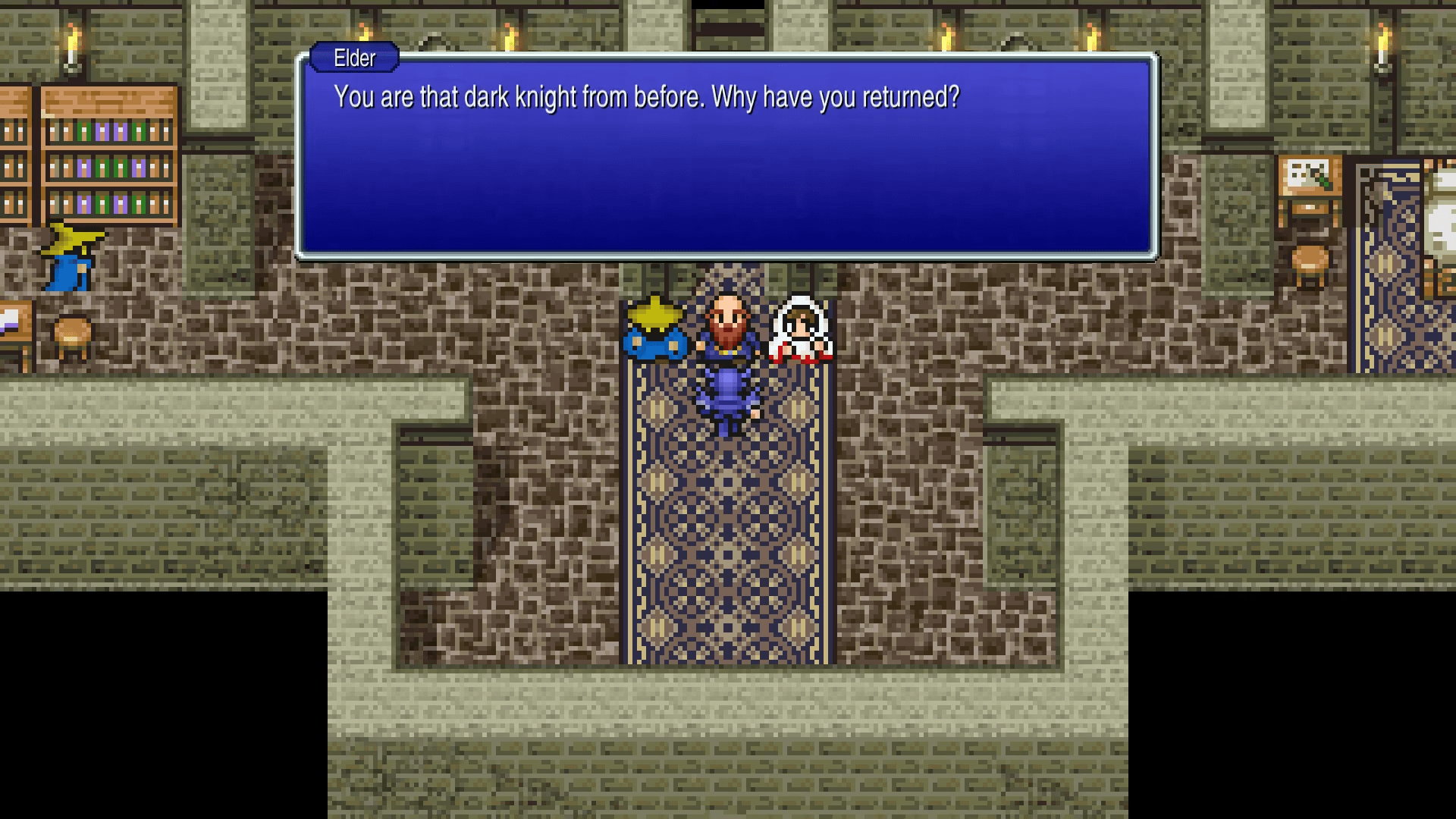 Speaking to the Elder in the Manor of Prayers in Mysidia