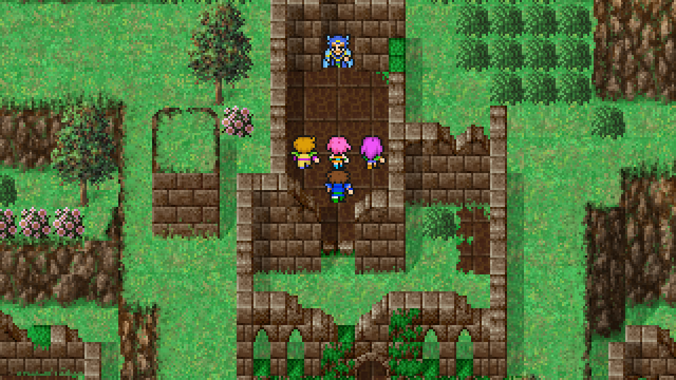 Cutscene before the floor caves in and drops the party.