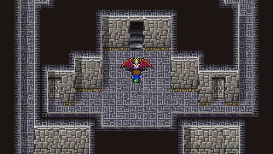 The boss blocks the stairs to the Crystal Room.